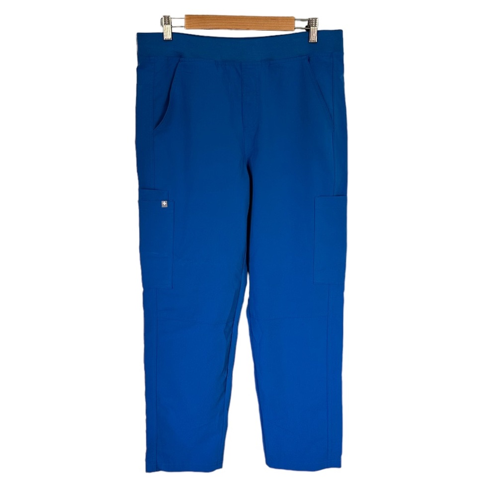 Figs Men’s Axim Cargo Scrub Pants Royal Blue Size Large Short